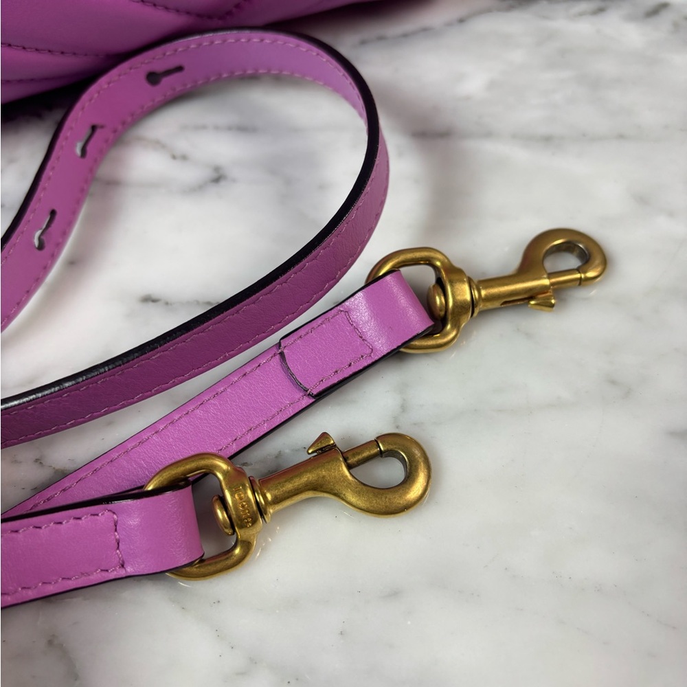 EUC GUCCI Small Pink GG Marmont Matelassé Satchel Tote - Picture 3 of 17